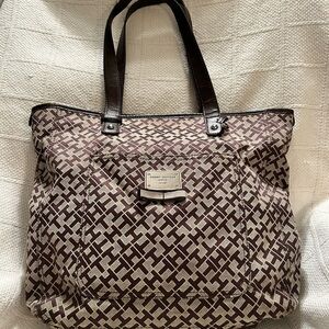 TOMMY HILFIGER Brown Tote Bag with Leather Handles